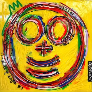 La tête à toto jaune (40X40CM)