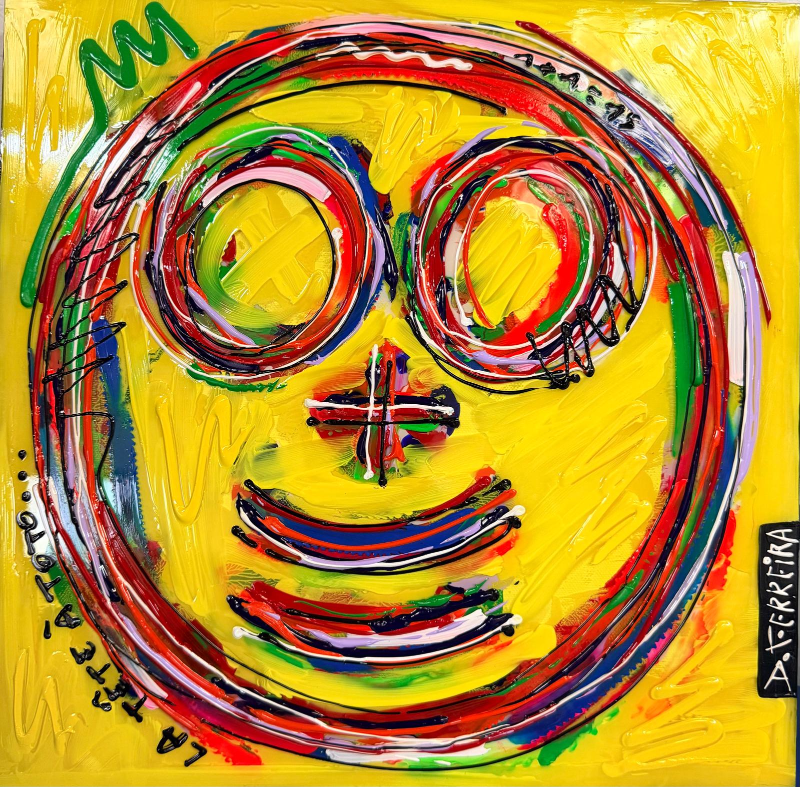 La tête à toto jaune (40X40CM)